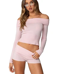 Edikted Women's Jamie Fold Over Knit Top