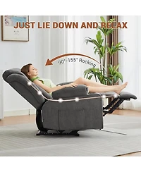 gaomon Manual Recliner Chair with Massage & Heat,Classic and Traditional Oversized Recliner Chair,8-Point Vibration, Lumbar Heating