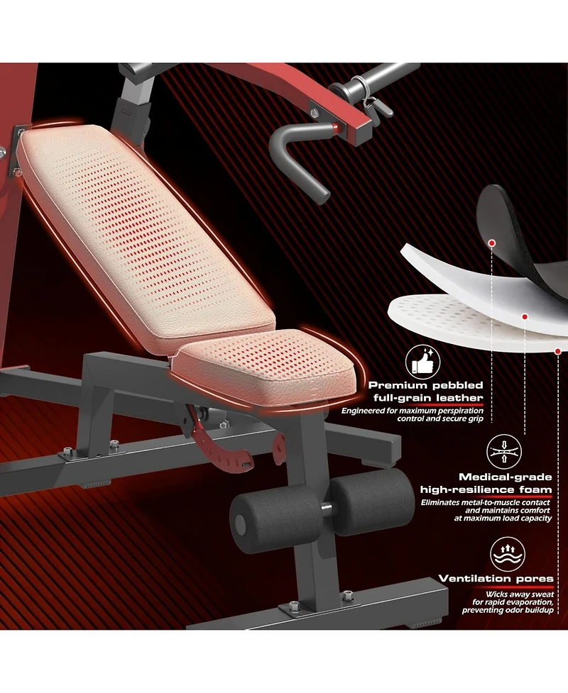Aecojoy 3-in-1 Adjustable Weight Bench Chest Press Workout Machine for Home Gym