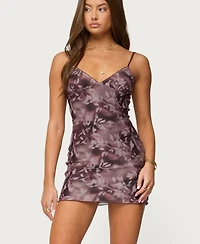 Edikted Women's Myra Botanical Mesh Mini Dress
