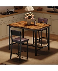 gaomon Dining Table Set for 2 w/Counter Height Table and 2 Upholstered Bar Stools 3-Piece Kitchen Table Set.