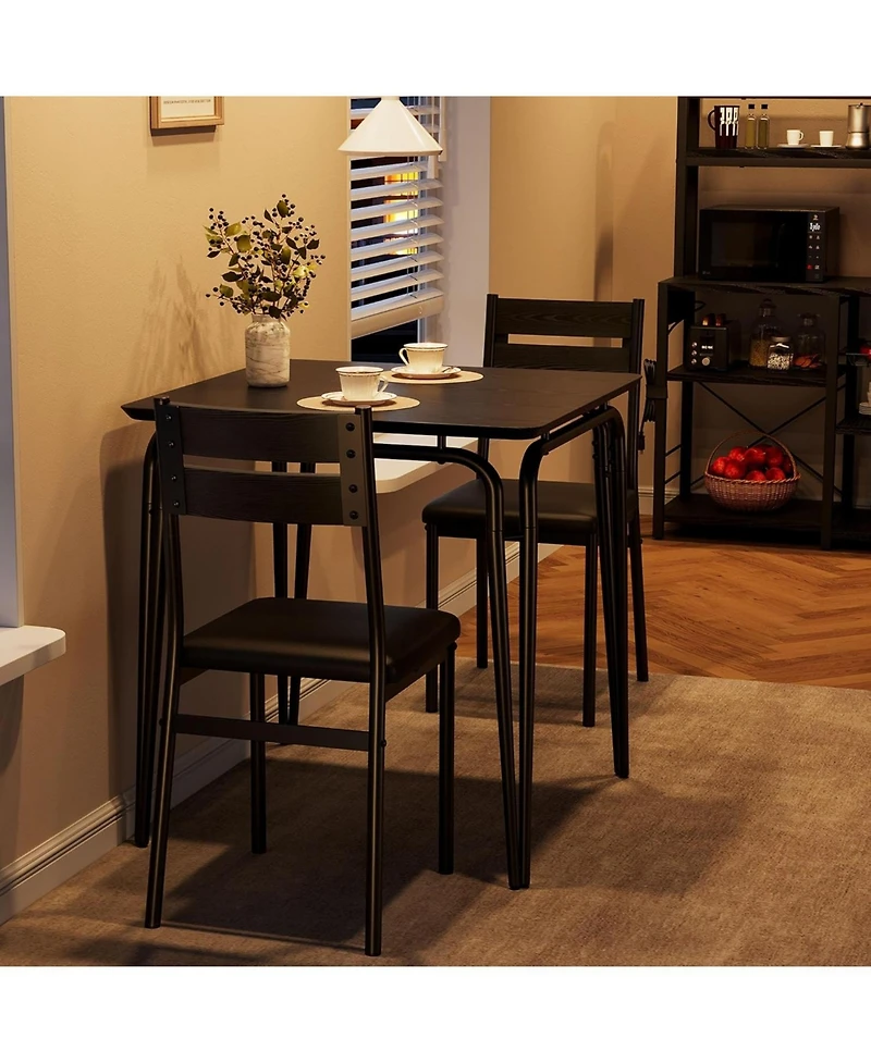 gaomon Dining Table for 2 Small Table and Chairs Set of 2 Square Dinette Set for 2 3 Piece Kitchen and Dining Room Sets for Small Space.