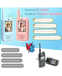 ZealSound Kids Video 2 Pack Walkie Talkies with Screen & Voice Effects for Family/Camping/Hiking, Christmas Birthday Gifts