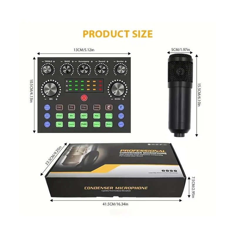 ZealSound Podcast Equipment Bundle Audio Interface with All In One Live Sound Card Professional Condenser Microphone for Recording Live Streaming