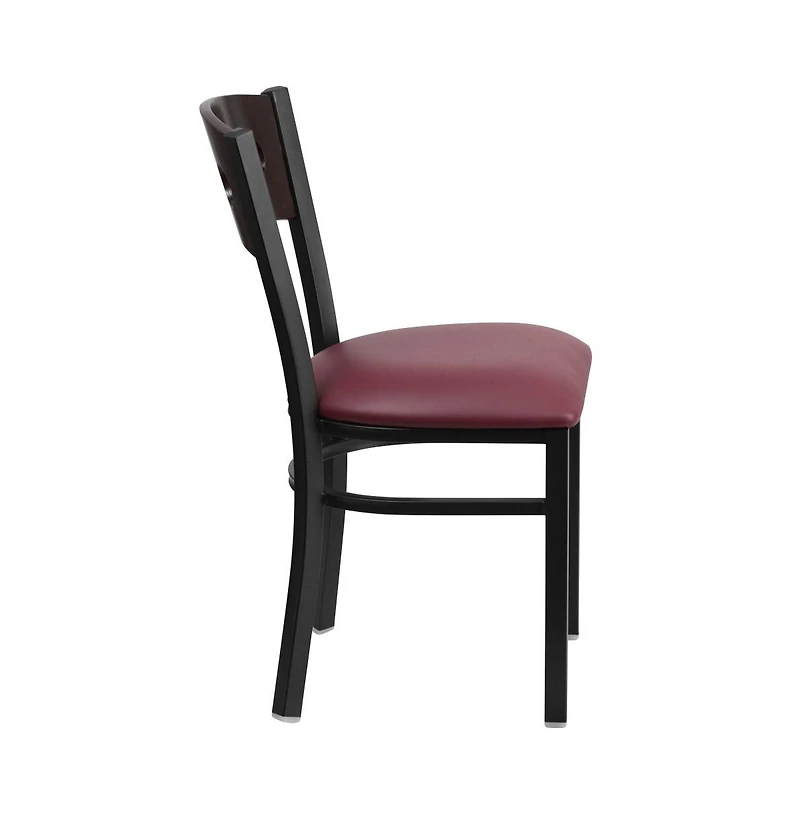 Emma+Oliver Decorative 3 Circle Back Metal Restaurant Dining Chair