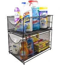 Sorbus 2-Tier Sliding Mesh Basket Drawers - Ideal for Countertop, Cabinet, Pantry, Under the Sink