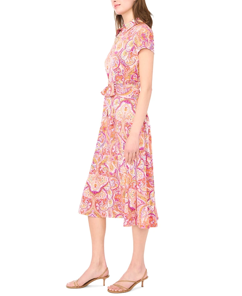 Msk Petite Collared Midi Dress