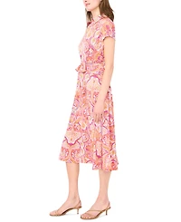 Msk Petite Collared Midi Dress