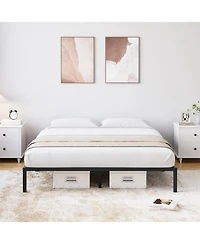 gaomon 10 Inch Queen Metal Bed Frame, Heavy Duty Platform with Storage Space, Steel Support, No Box Spring Needed, Easy Assembly