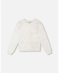 Deux par Big Girls Pointelle Knit Cardigan