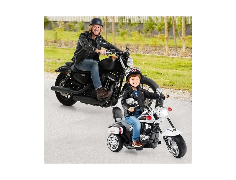Slickblue Kids 6V Electric 3-Wheel Motorbike Ride-On with Light and Horn