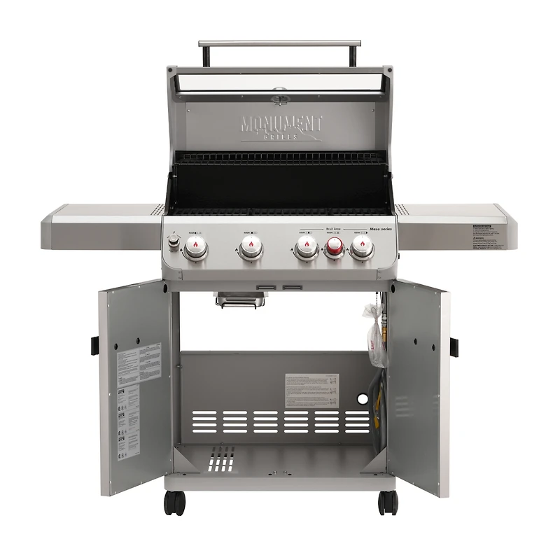Monument Grills Mesa 415BZNG Stainless Natural Gas Grill with Broil-Zone and Glass Clearview