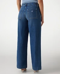 Guess Women's Zoya Wide-Leg Faded High-Rise Jeans