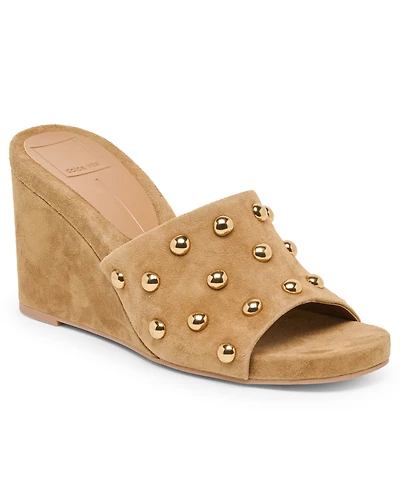 Dolce Vita Women's Holta Studded Slip-On Wedge Sandals