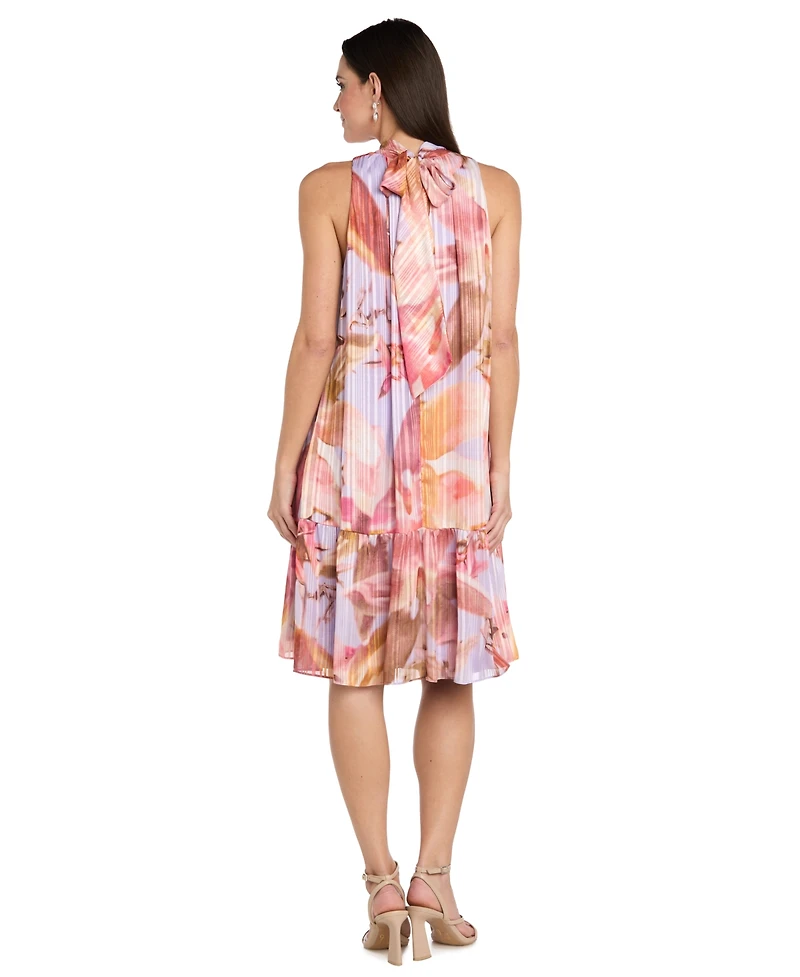 Rm Richards Women's Printed Mock Neck Dress
