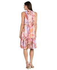 Rm Richards Women's Printed Mock Neck Dress