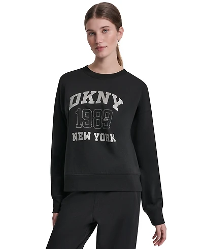 Dkny Sport Women's Crew Neck Pull-On Sweatshirt