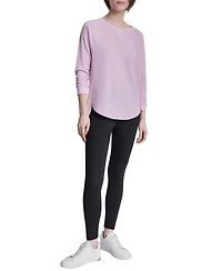 Dkny Women's Mini Slub Waffle Three Quarter Sleeve T-Shirt