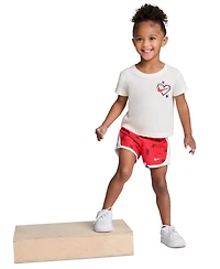 Nike Girls' Toddler 2T-4T Cherry Crewneck T-Shirt and Dri-fit Tempo Shorts, 2-Piece Set