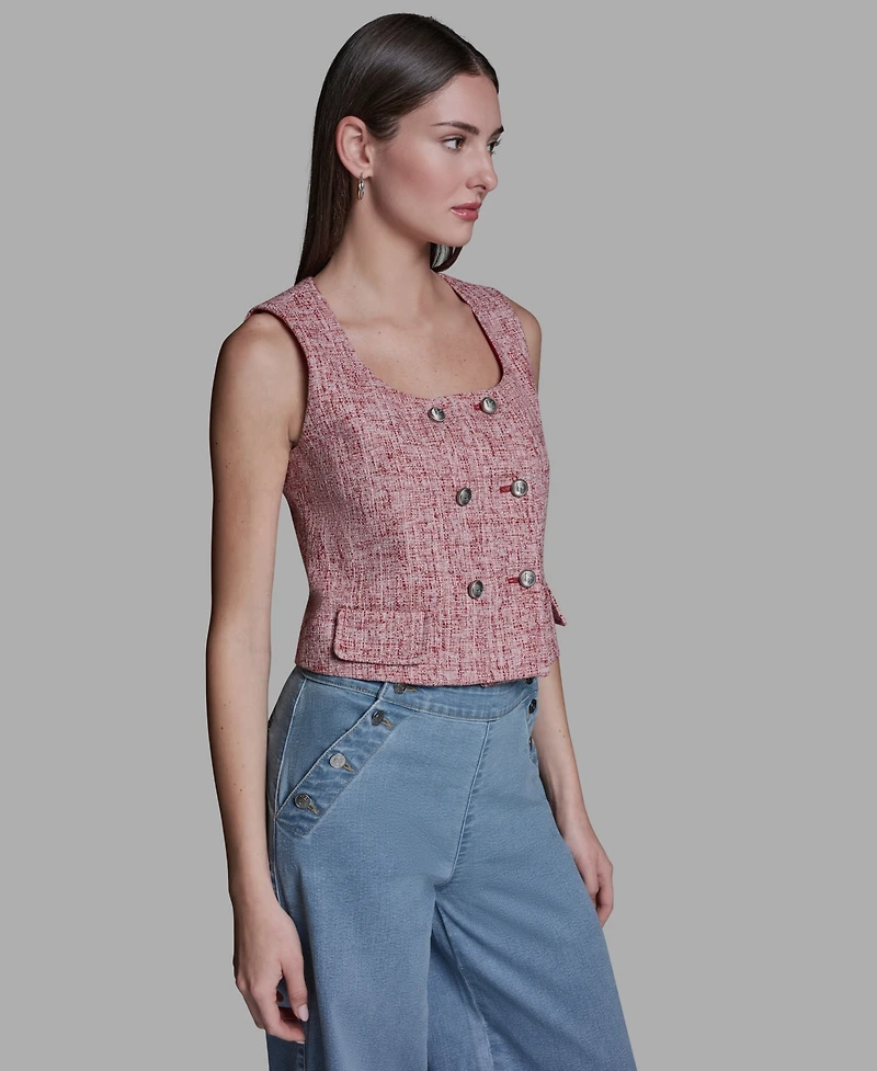 Bcbg Women's Square Neck Double Breasted Vest