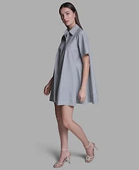 Bcbg Women's Collared Neck Short-Sleeve Babydoll Mini Dress