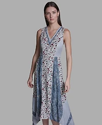 Bcbg Women's V-Neck Sleeveless Midi Dress