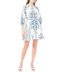 Msk Petite Tie-Front Godet Shirt Dress