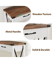 gaomon Console Table with 2 Drawers, Farmhouse Sofa Table with Storage Shelf, Accent Wood Entryway Table for Living Room, Hallway