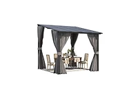 Aecojoy 8'x8' Wall Gazebo with Curtains and Mosquito Netting