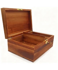 Yigii Solidwood Storage Box with Lock and Divider