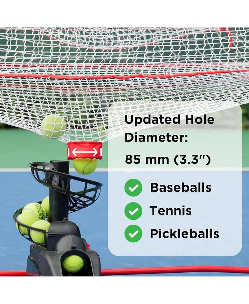 Furlihong Portable Baseball and Tennis Ball Recycling System Net 6 x 7ft with Fiberglass Frame and Carrying Bag for Continuous Training Loop Net Only