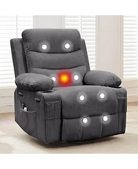 gaomon Electric Lift Recliner with Massage & Heat for Elderly, Pu Leather Big & Tall Reclining Chair with Cup Holders & Storage