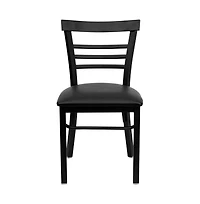 Emma+Oliver Three-Slat Ladder Back Metal Restaurant Dining Chair