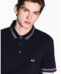 A|X Armani Exchange Men's Short Sleeve Pique Tipping Polo Shirt