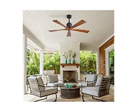 Sofucor 52-inch Modern Black 5-Blade without Light Ceiling Fan with Remote Control and Timing Function