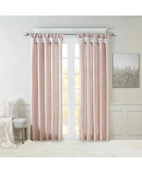 Laoties Twist Tab Faux Silk Window Curtain Panel, 50" W x 84" H, Single Panel