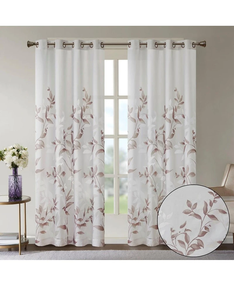 Laoties Printed Grommet Window Curtain Panel, 50" W x 84" H, Lightweight Semi-Sheer, Single Panel