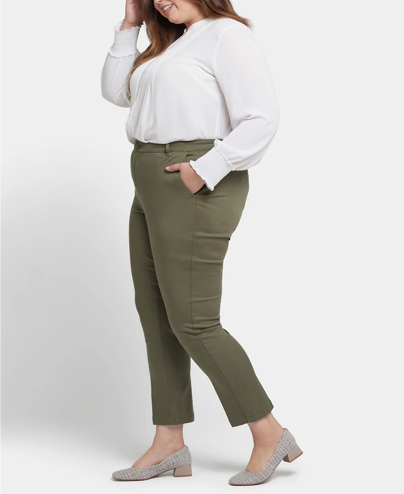 Nydj Plus Sadie Slim Mid-Rise Pants