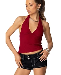 Edikted Women's Rhett Asymmetric Hem Halter Top