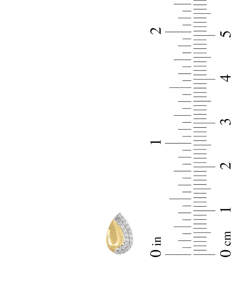 Macy's Diamond Earrings (1/10 ct. t.w.) in 10k Yellow Gold Over White Rhodium