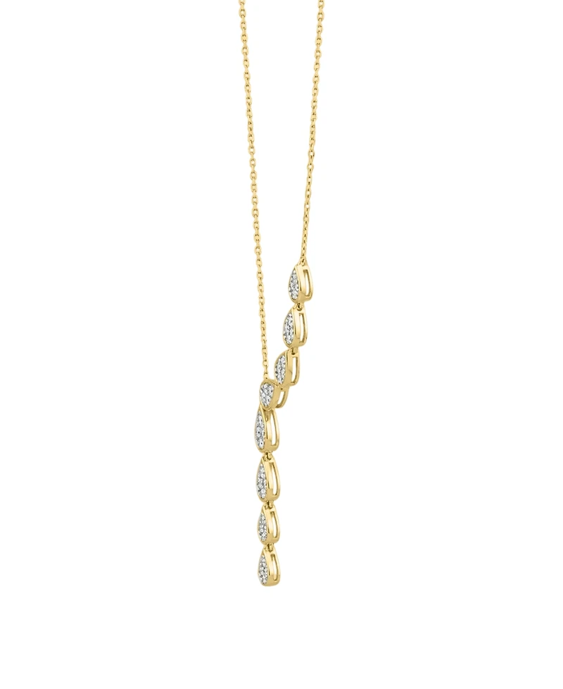 Macy's Diamond Necklace (1/2 ct. t.w.) in 14k Yellow Gold White Rhodium