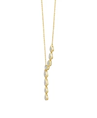 Macy's Diamond Necklace (1/2 ct. t.w.) in 14k Yellow Gold White Rhodium