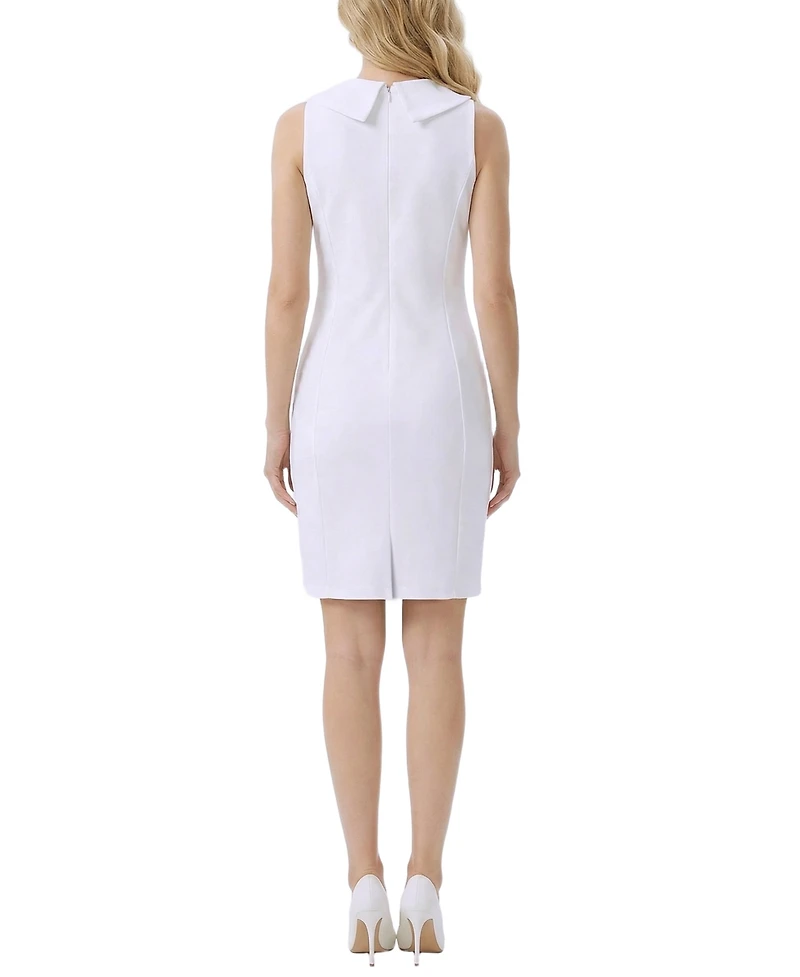 Ny Collection Petite Sleeveless Shawl Collar Dress