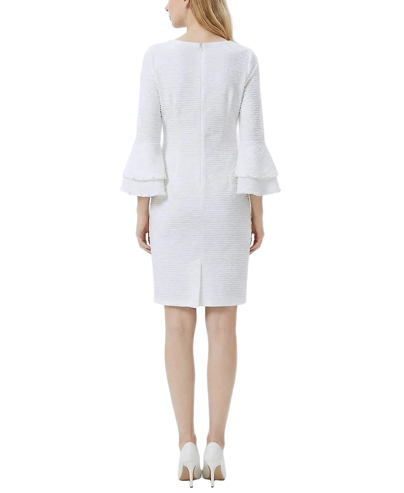 Ny Collection Petite Long Sleeve Dress With Bell Cuffs