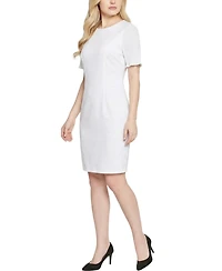 Ny Collection Petite Pleated Short-Sleeve Dress