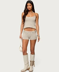 Edikted Women's Nicca Iridescent Knit Shorts