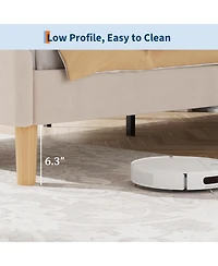 gaomon Twin Xl Upholstered Led Bed Frame with Adjustable Headboard & Footboard