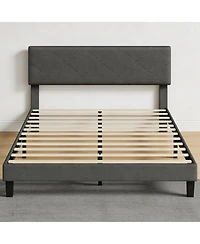 gaomon Queen Bed Frame with Upholstered Headboard, Wooden Slats, Easy Assembly, Noise Free