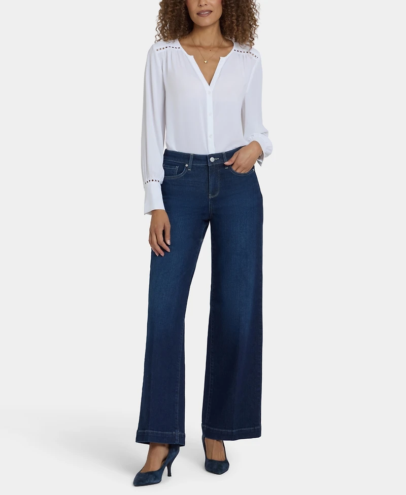 Nydj Petite Teresa Wide-Leg Hem Jeans