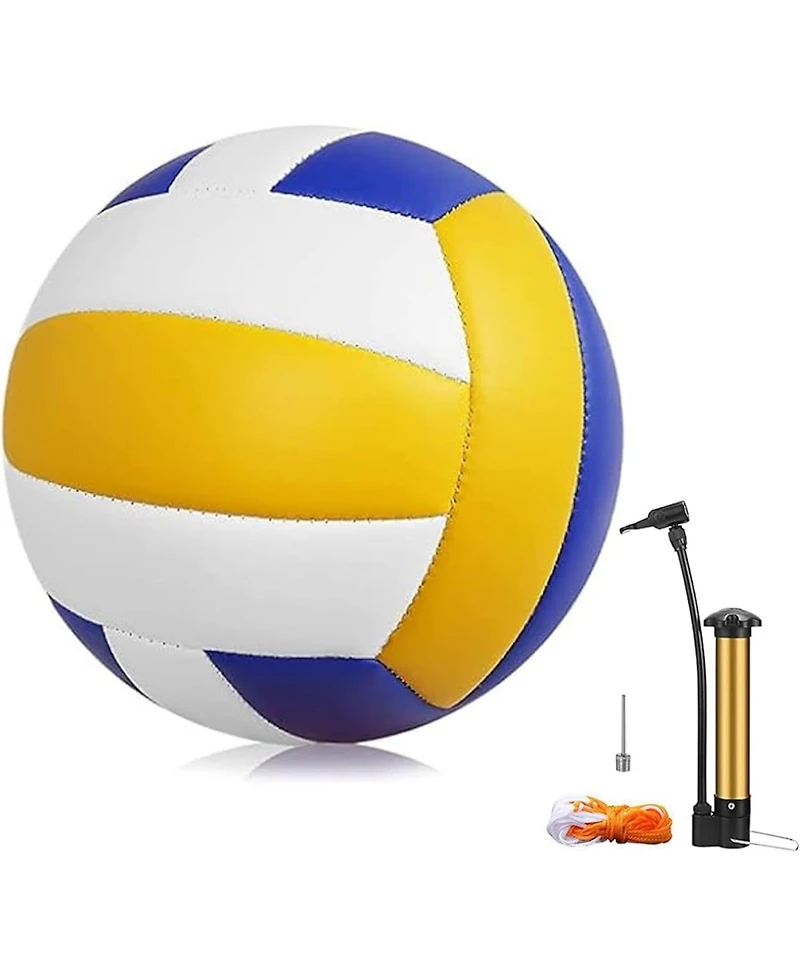 Magicorange Official Size 5 Volleyball with Premium Pu Leather and Soft Touch Surface Includes Ball Pump Inflation Needle and Mesh Carrying Bag